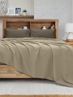 LINO Κουβέρτα King size (240x260) Πικέ Cocoon Μόκα