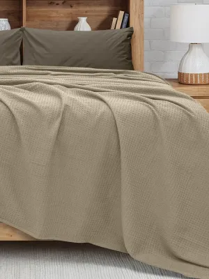 LINO Κουβέρτα Ημίδιπλη (170x240) Πικέ Cocoon Μόκα