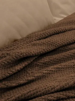 LINO Κουβέρτα Υπέρδιπλη(220x240) Fleece Napnest Καφέ