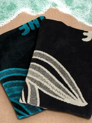 LINO ΠΕΤΣΕΤΑ ΘΑΛΑΣΣΗΣ BEACH TIME BLACK-PETROL 86X160