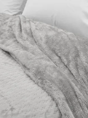 LINO Κουβέρτα Υπέρδιπλη (220x240) Sherpa Lofti Ασημί