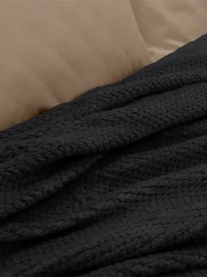 LINO Κουβέρτα Υπέρδιπλη (220x240) Fleece Napnest Μαύρο