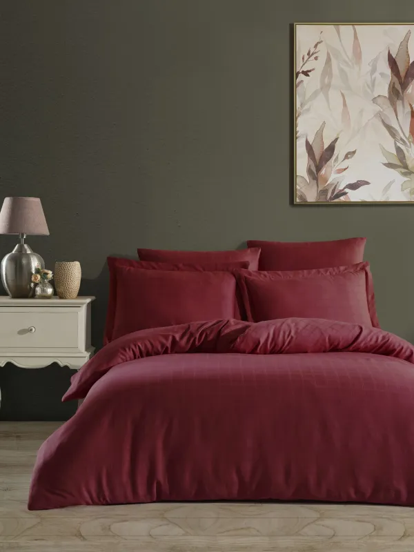 Προϊόν ΝΕΧΤ 3218 ΣΕΤ ΣΕΝΤΟΝΙ 100%CΟΤ SΑΤΙΝ SQUΑRΕ 235Χ260 4ΤΕΜ - Μπορντώ Εικόνα