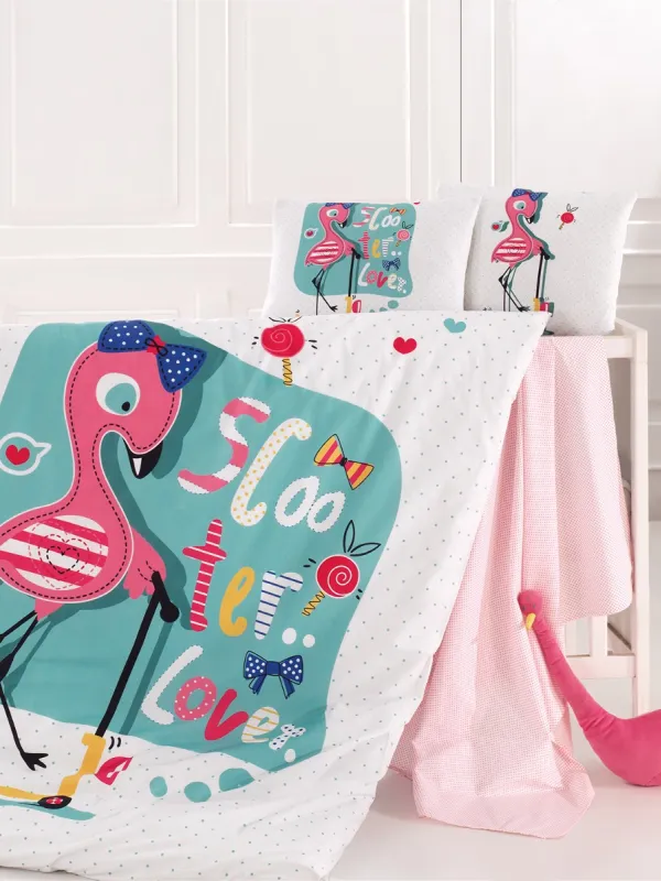 Προϊόν ΝΕΧΤ 4017 FLΑΜΙΝGΟ ΣΕΤ ΣΕΝΤΟΝΙ ΒΕΒΕ 100% ΒΑΜΒ.100Χ150 Εικόνα