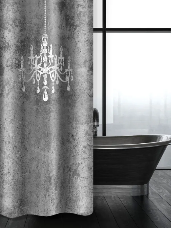 Προϊόν Κουρτίνα Μπάνιου Abstract Des 116 Anthracite με Κρίκους  Εικόνα