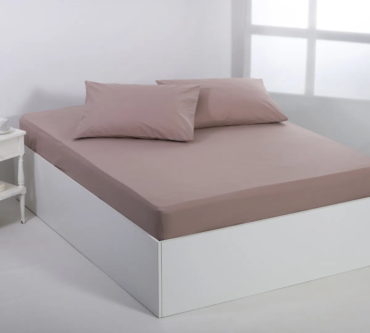 Βαμβακερό σεντόνι essentials (105cm x 200cm + 35cm) mashroom