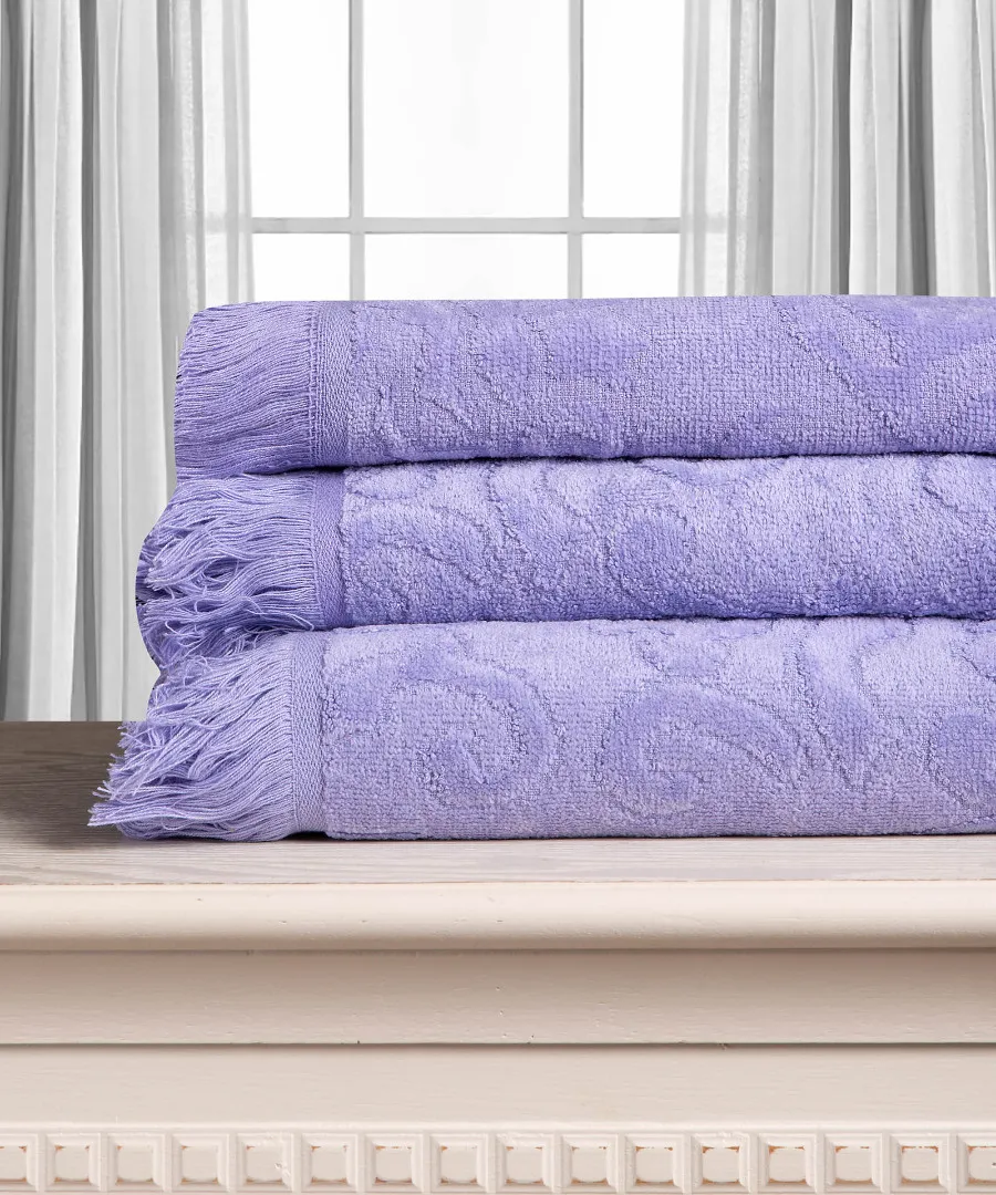 Βαμβακερή ζακάρ πετσέτα ALICIA 520gsm (50cm x 100cm) λιλά