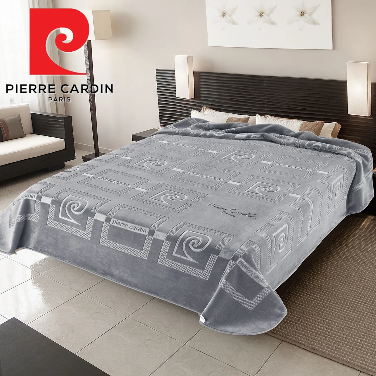 ΚΟΥΒΕΡΤΑ ΥΠΕΡΔΙΠΛΗ 220X240 PIERRE CARDIN NANCY 657  GREY(51)