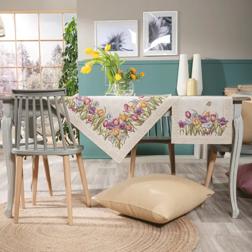 Καρέ &amp; Τραβέρσα Cambello (Σετ 2τεμ.) - 100x100cm &amp; 40x100cm