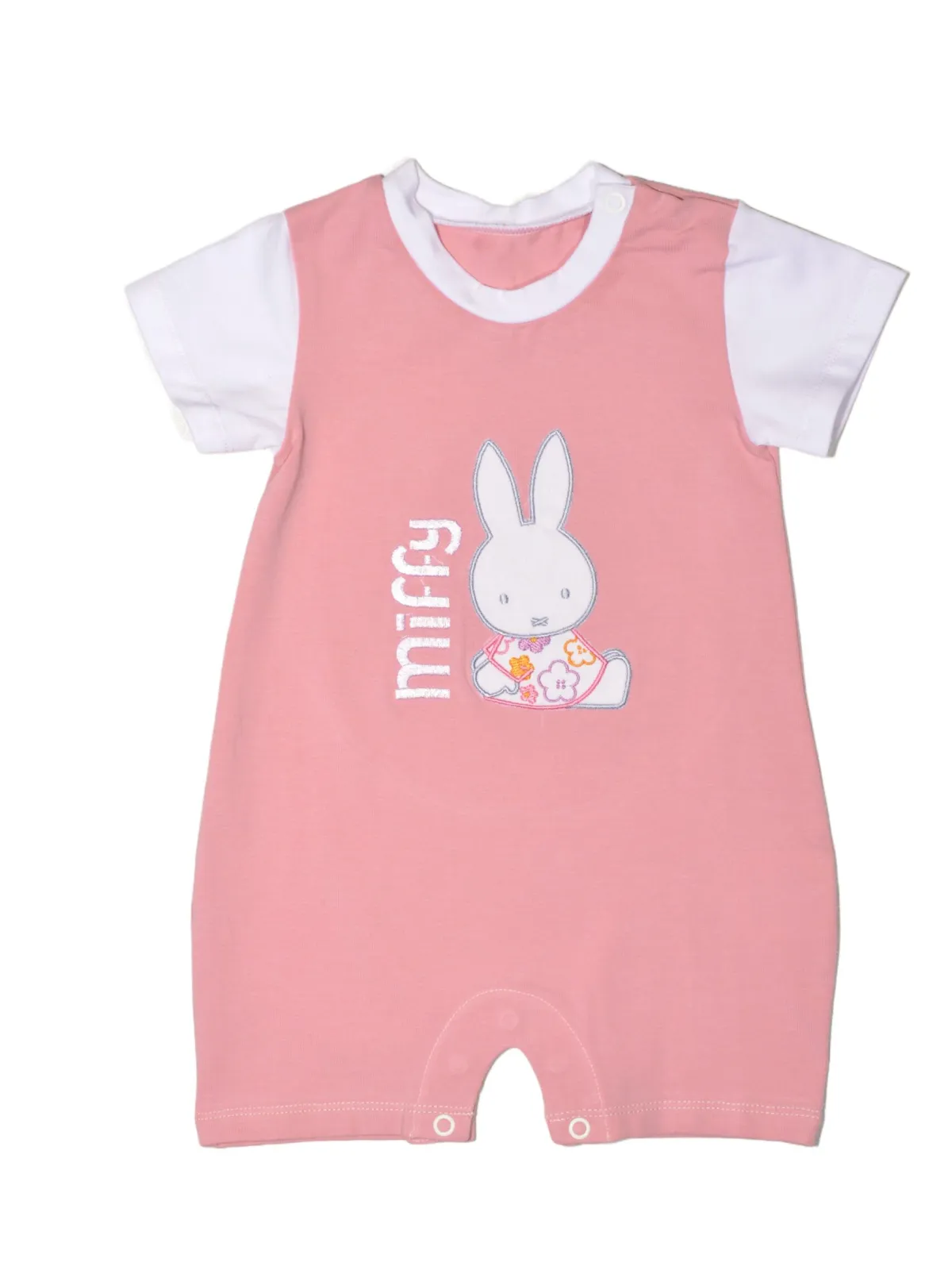 Miffy Des.16 Φορμάκι Καλοκαιρινό Ροζ Μεσαίο Με Κέντημα 9-12 Mηνών/74 cm