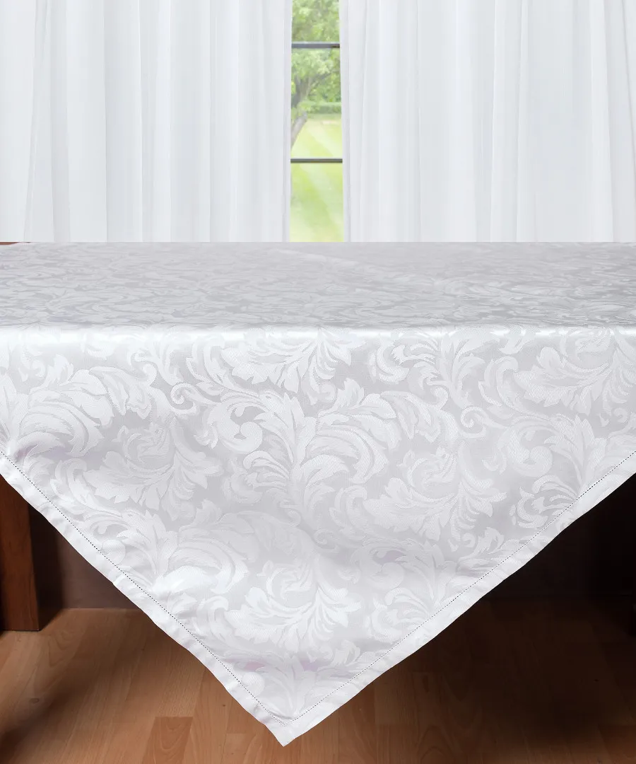 Ζακάρ τραπεζοκαρέ HLS017 (140cm x 140cm) λευκό