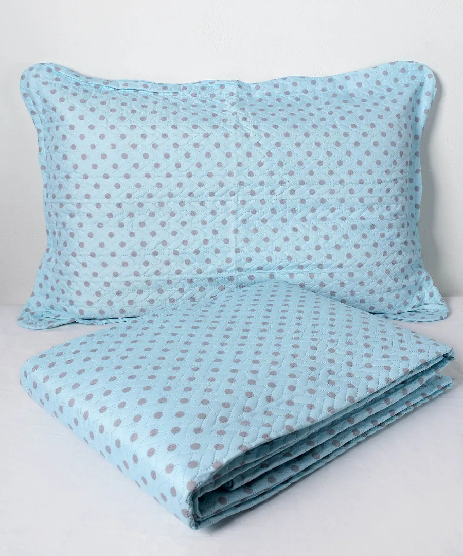 ΚΟΥΒΕΡΛΙ σετ(160cm x 220cm + 1 x 50cm x 70cm) dot siel