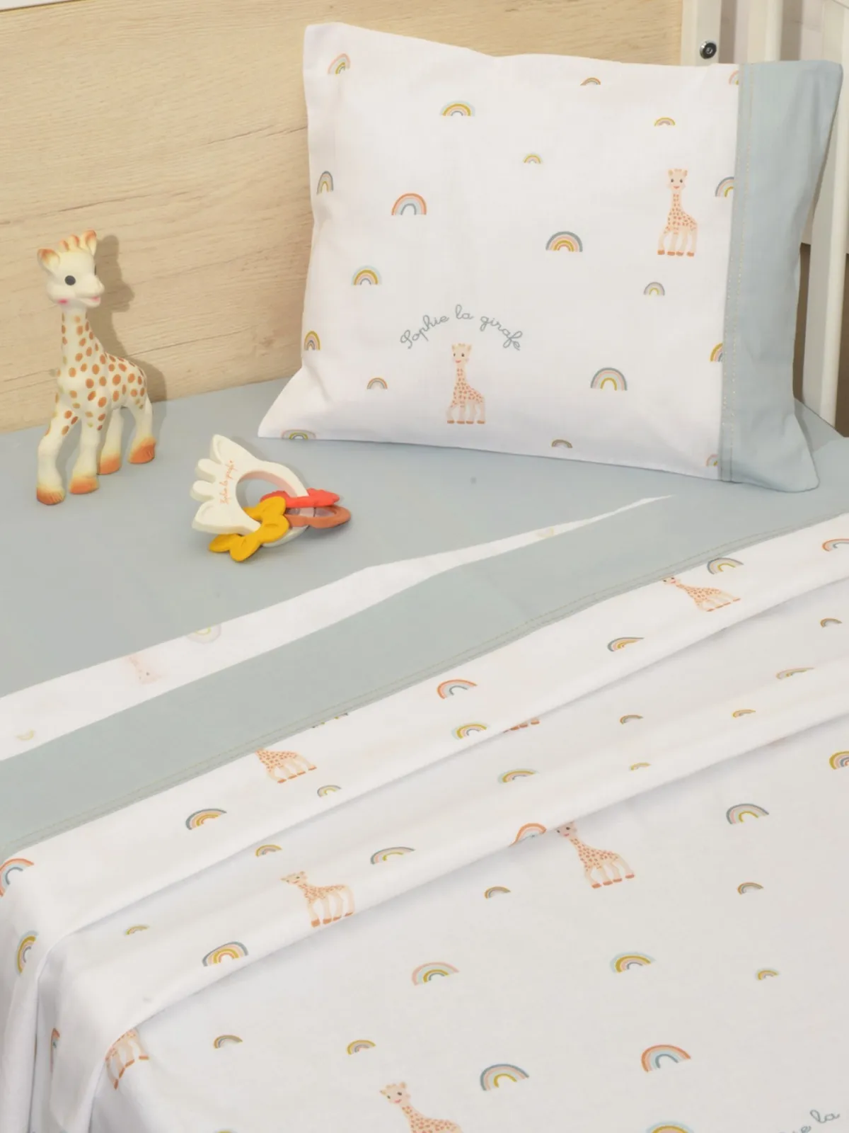 Σεντόνια κούνιας 3 τεμ 110x170 100% βαμβάκι κατωσέντονο με λάστιχο Design 503 Sophie La Girafe