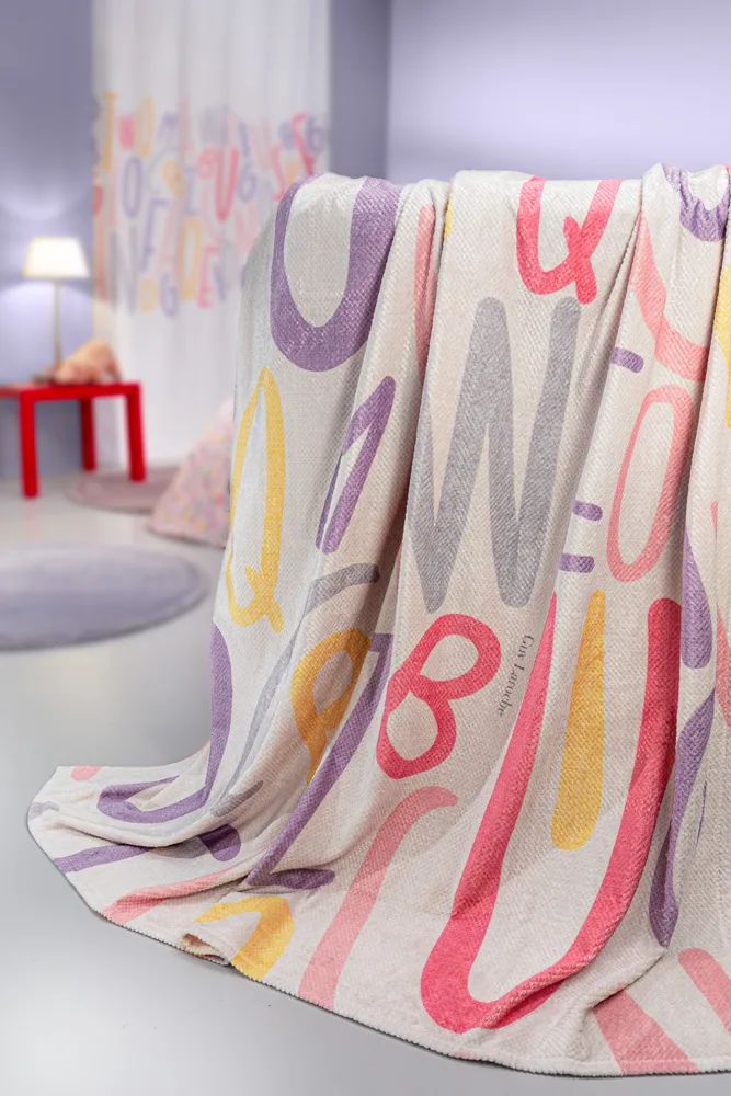 Παιδική Κουβέρτα Ultrasoft Letters Pink 