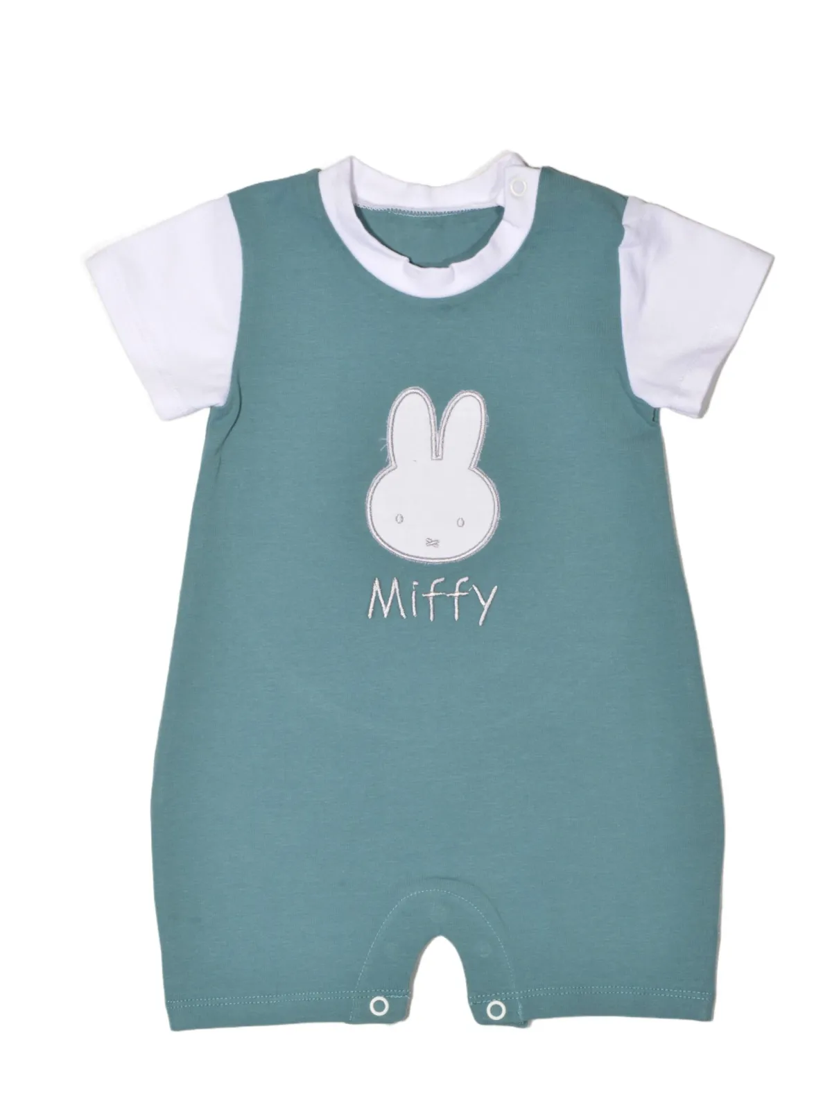 Miffy Des.18 Φορμάκι Καλοκαιρινό Μέντα Σκούρο Με Κέντημα 9-12 Mηνών/74 cm