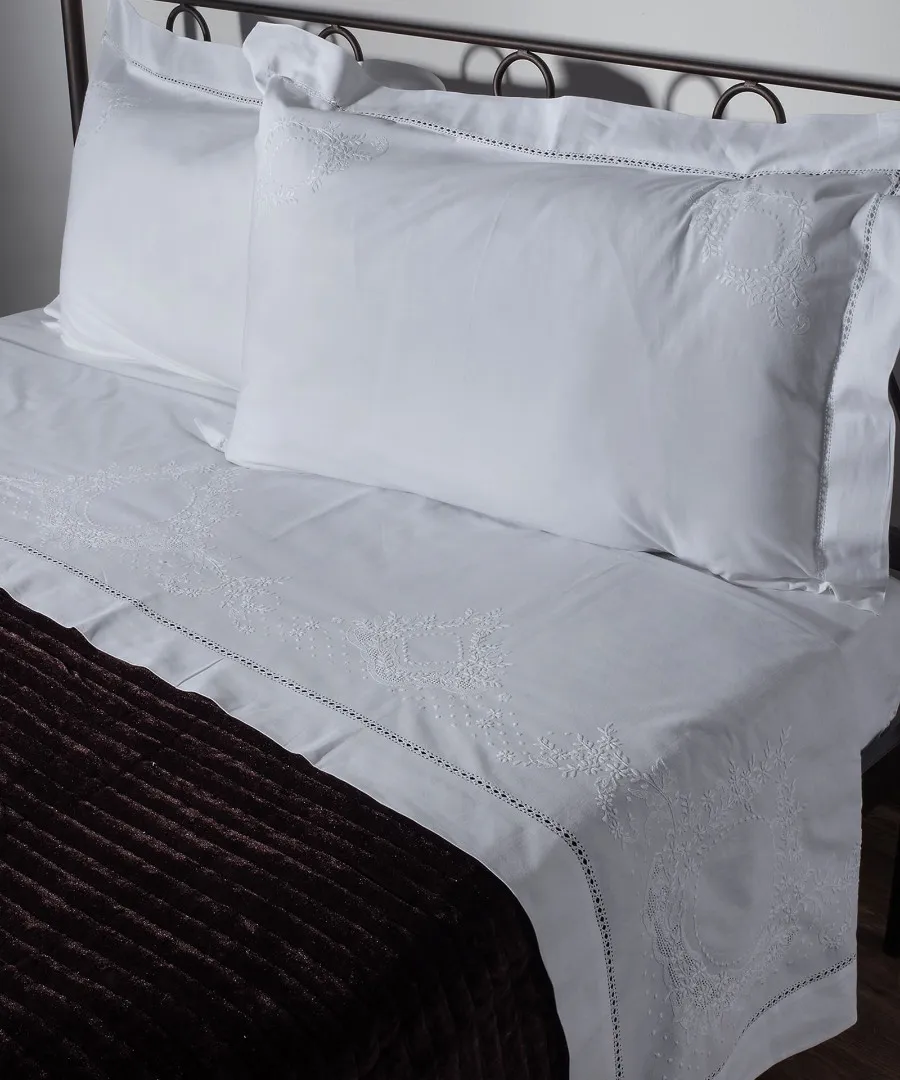 ΧΕΙΡΟΠΟΙΗΤΟ ΣΕΝΤΟΝΙ 624 ΤΕΣΣΑΡΩΝ ΤΕΜΑΧΙΩΝ (225CM X 270CM) ΛΕΥΚΟ