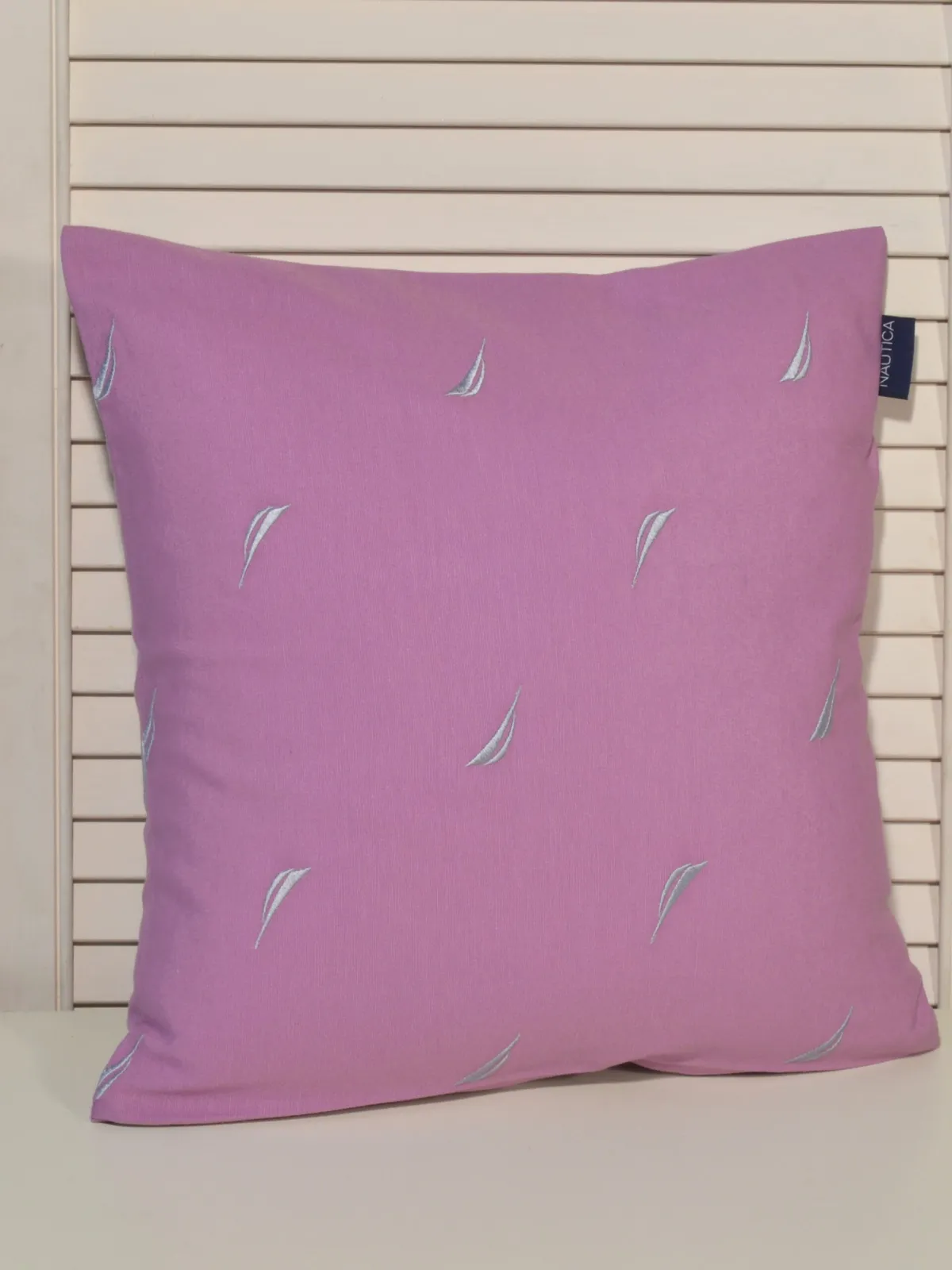 Μαξιλαροθήκη Διακοσμητική Λονέτα Κεντητή Des. 223 Λιλά με Γκρι Κέντημα