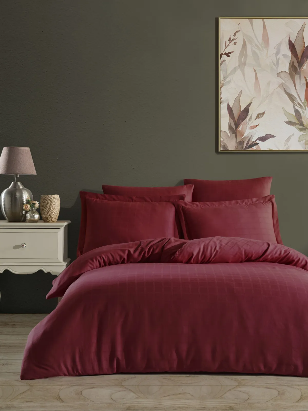 ΝΕΧΤ 3218 ΣΕΤ ΘΗΚΗ 100%CΟΤ SΑΤΙΝ SQUΑRΕ 230Χ250 4ΤΕΜ - Μπορντώ