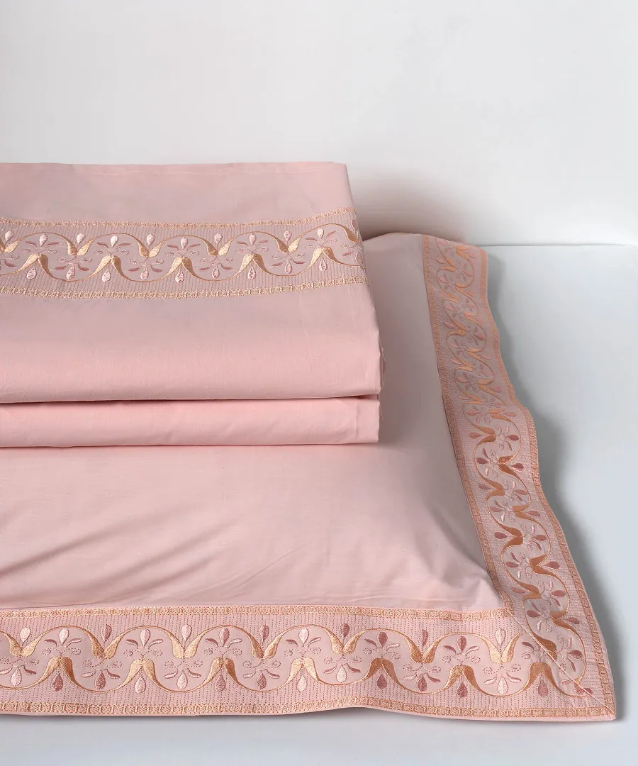 σεντόνια βαμβακερά ( 230cm x 250cm 2x 50cm x 70cm) M126 ρόζ