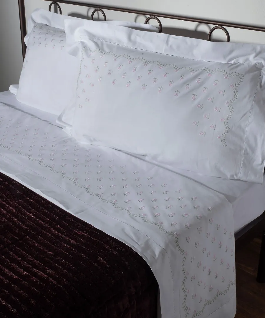 ΧΕΙΡΟΠΟΙΗΤΟ ΣΕΝΤΟΝΙ ΜΕ ΚΕΝΤΗΜΑ 2806A ΤΕΣΣΑΡΩΝ ΤΕΜΑΧΙΩΝ (225CM X 270CM) ΛΕΥΚΟ ΡΟΖ