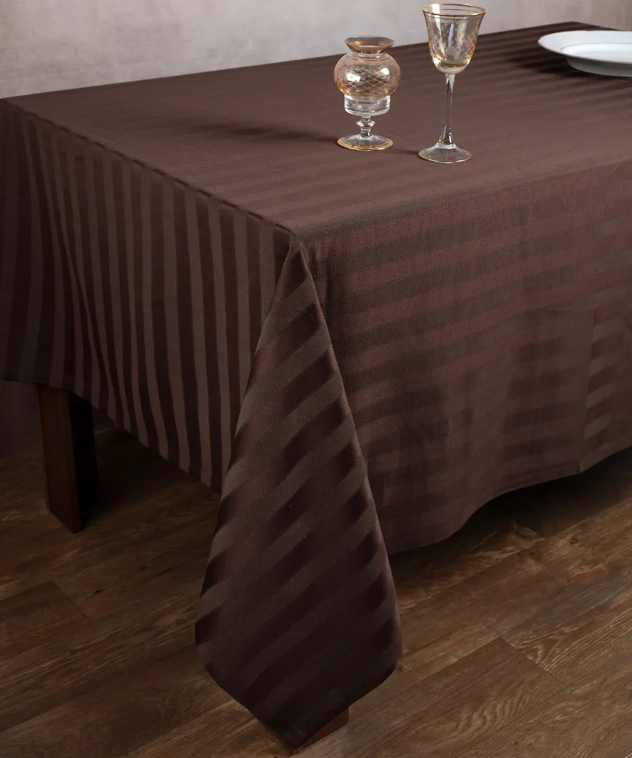 Ριγέ τραπεζομάντηλο dimitra (130cm x 130cm) καφέ