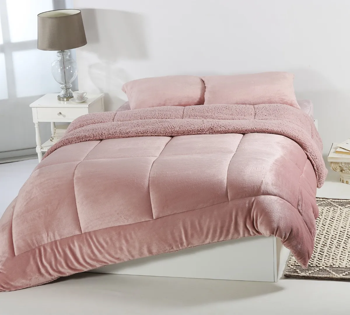 Κουβερτοπάπλωμα solid (240cm x 260cm) old rose