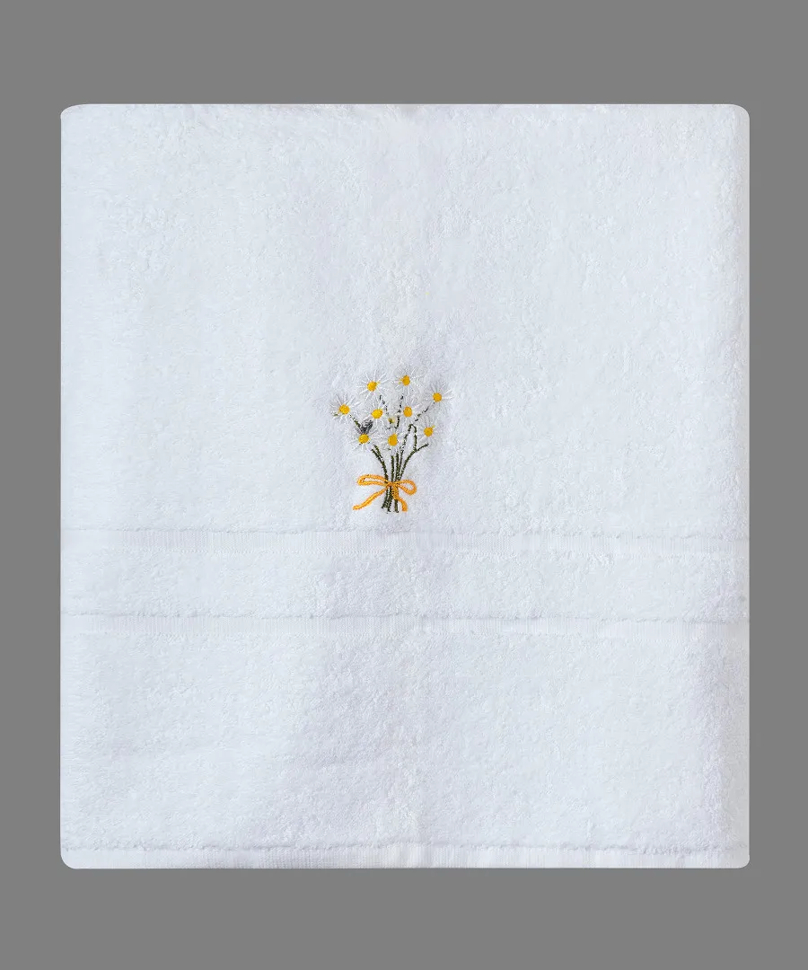 Πετσέτα Σώματος ( 100cm x 150cm ) Λευκό Χαμομήλι