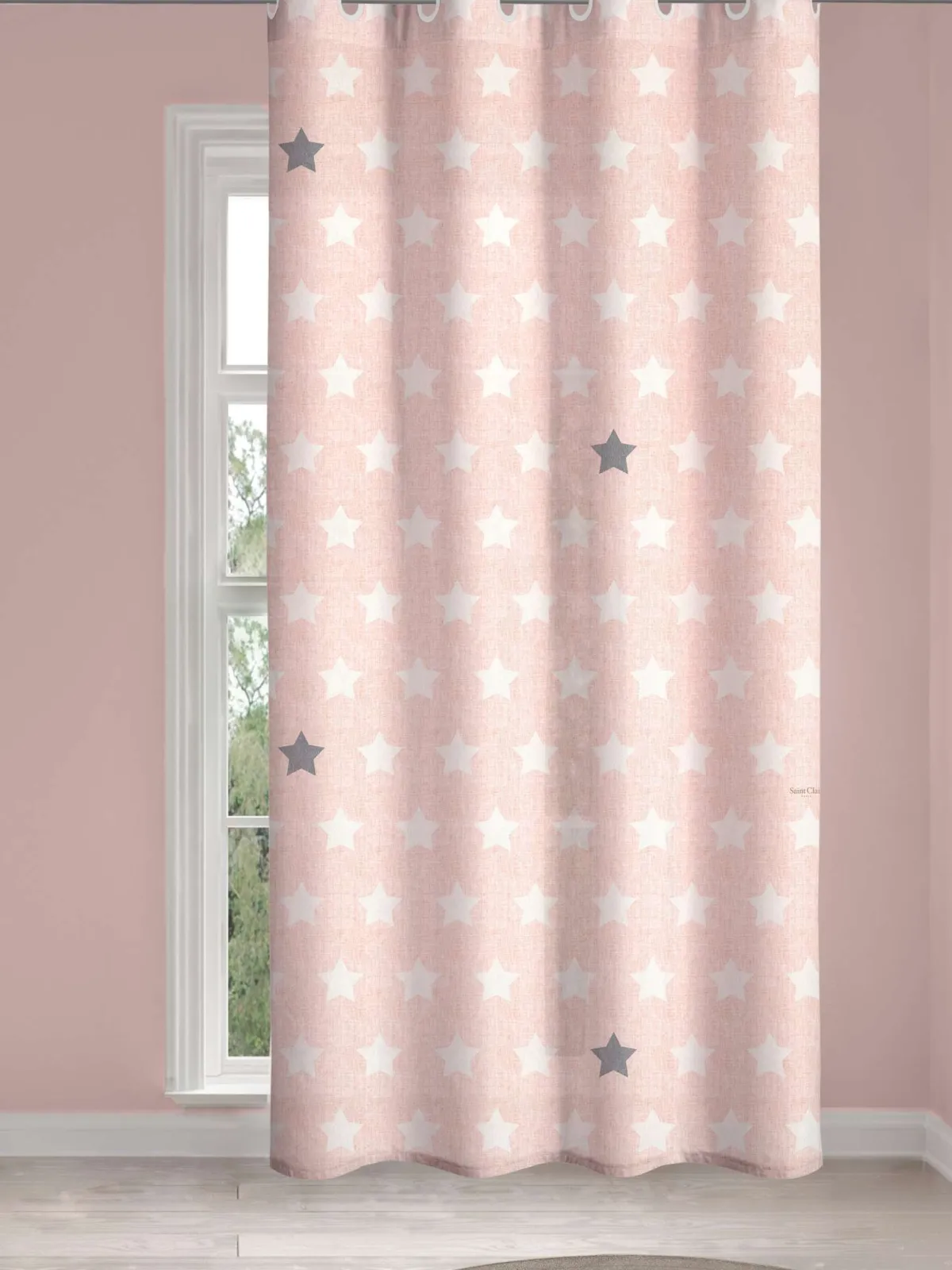 Παιδική & Βρεφική Κουρτίνα Soft-Touch Pirineo Pink με Τρουκς 