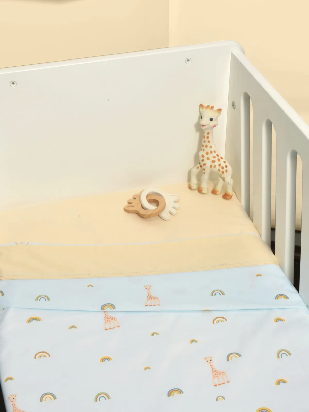 Σεντόνια Λίκνου Σετ 2τ -75x110-100% Βαμβάκι Design 504 Sophie La Girafe