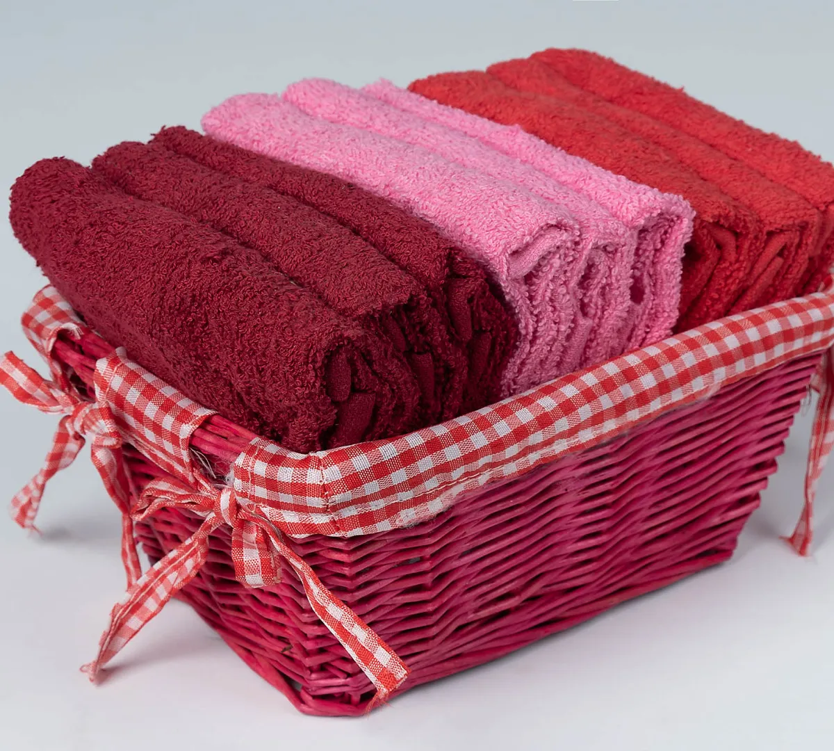 Σετ λαβέτες σε καλάθι 9 τεμάχια (30cm x 30cm) κόκκινες
