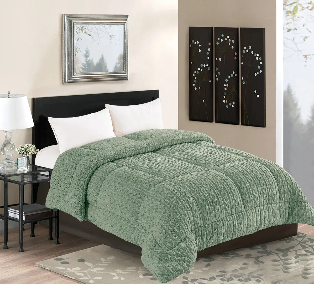 Κουβερτοπάπλωμα braid (220cm x 240cm) πράσινο