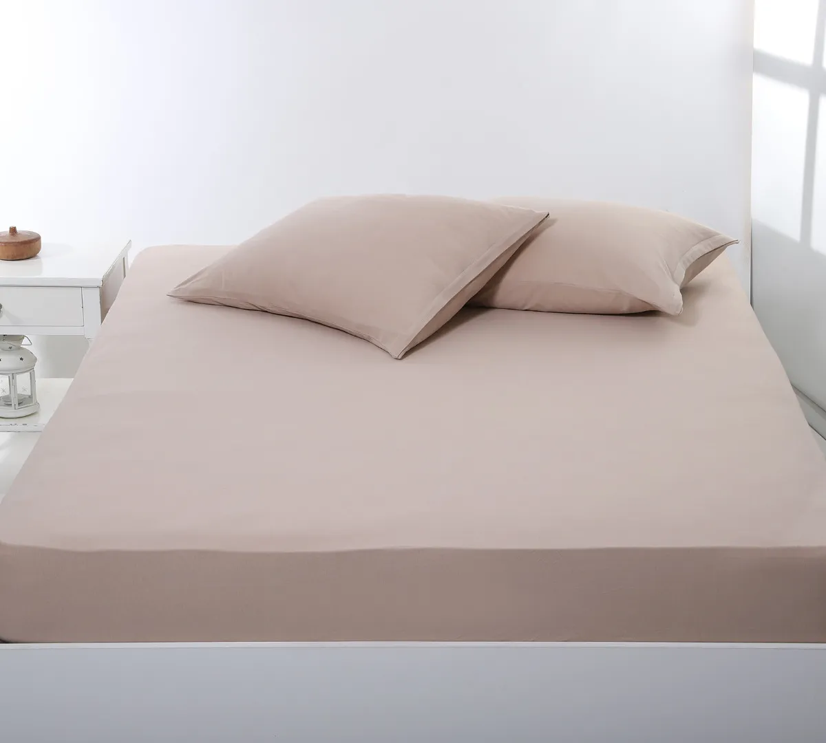 Σεντόνι με λάστιχο jersey (160cm x 200cm + 35cm) dark beige