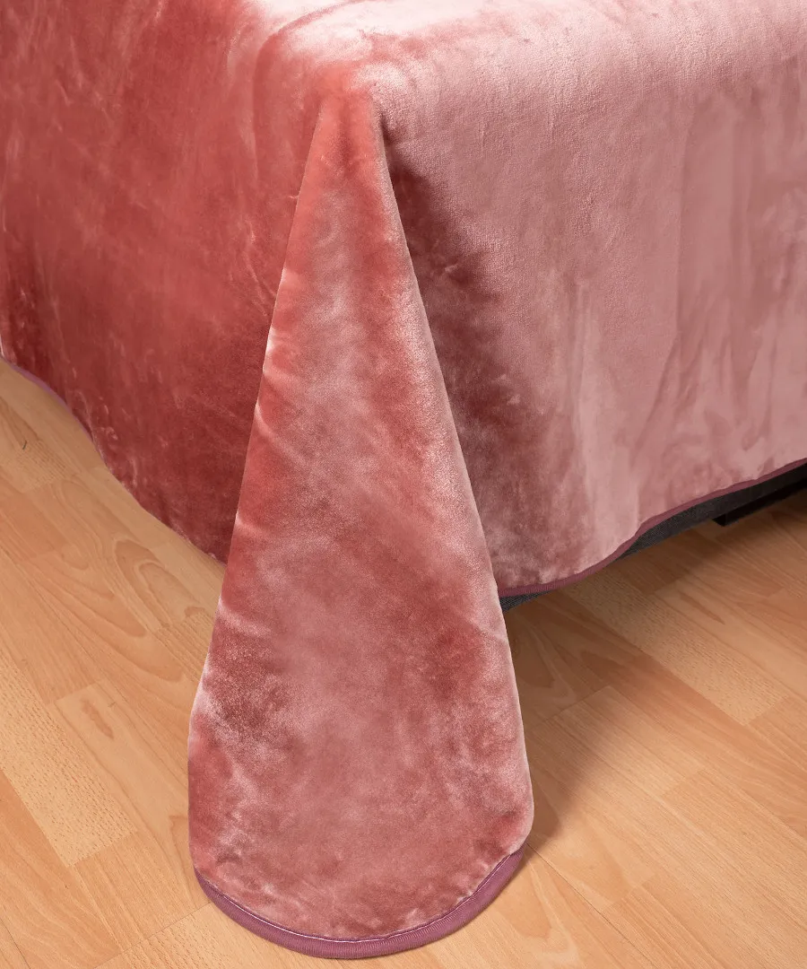 Βελουτέ κουβέρτες (220cm x 240cm) σάπιο μήλο 