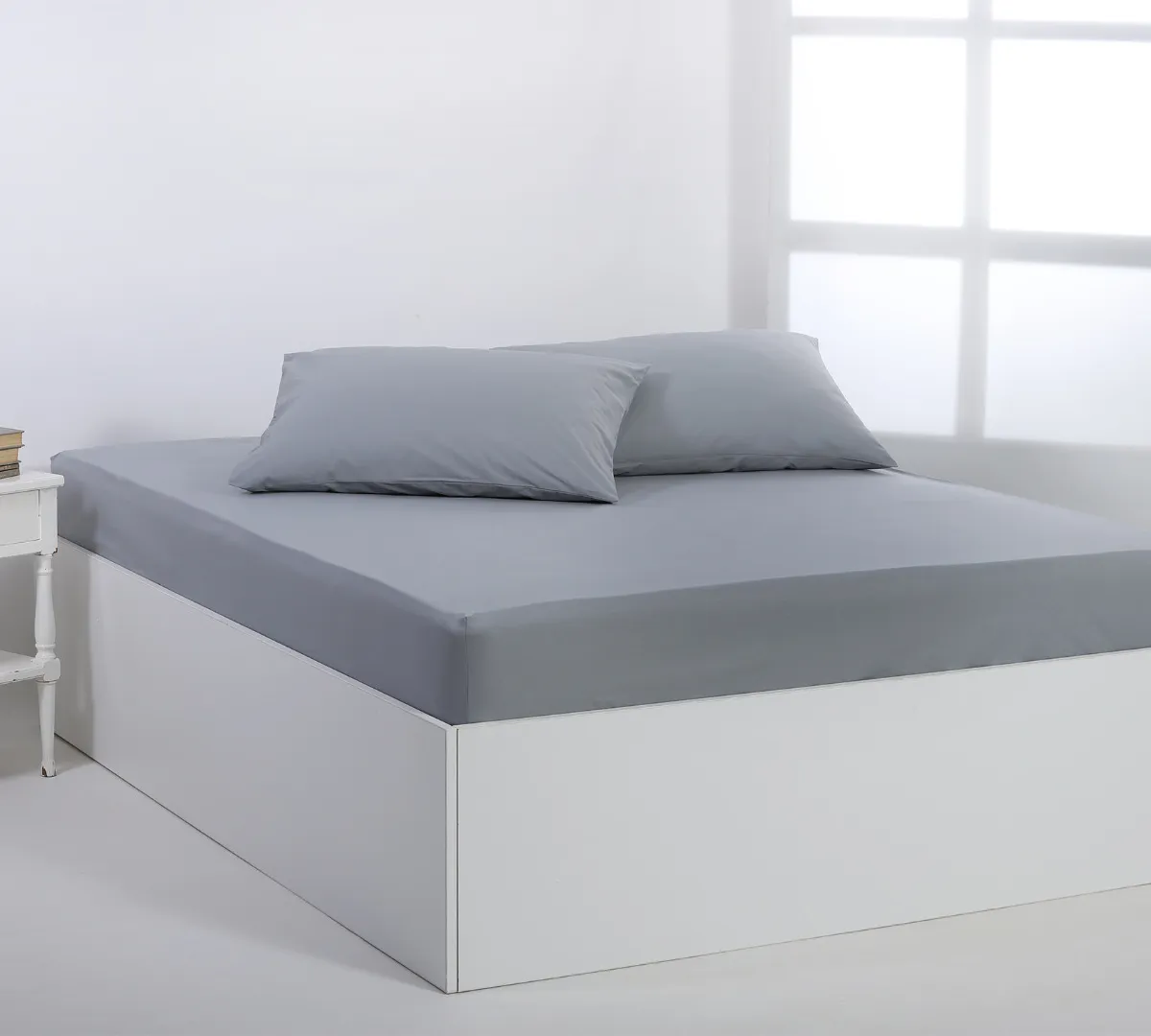 Βαμβακερό σεντόνι essentials (105cm x 200cm + 35cm) quarry