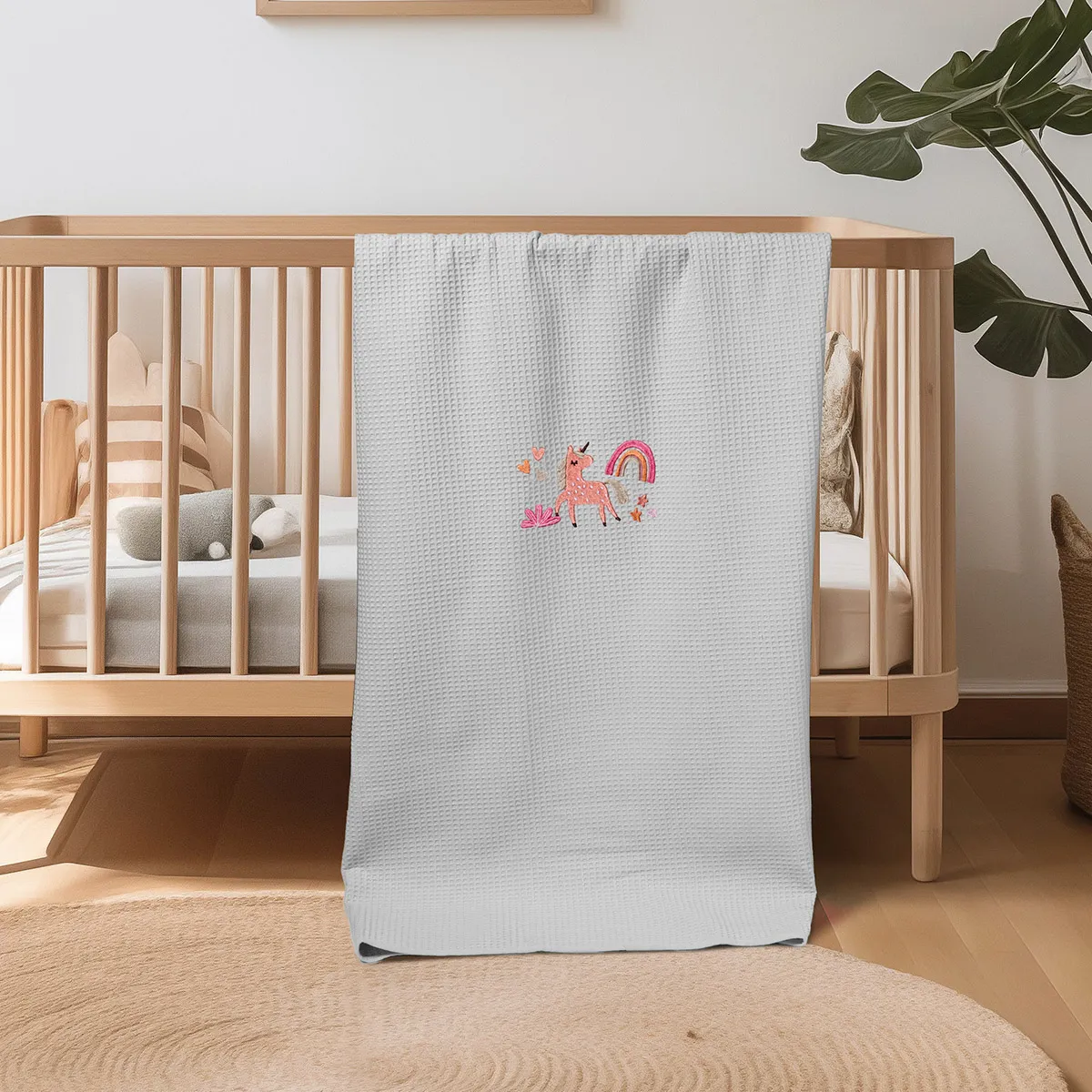 ΚΟΥΒΕΡΤΑ ΠΙΚΕ ΚΟΥΝΙΑΣ 110X140 ADAM HOME UNICORN GREY