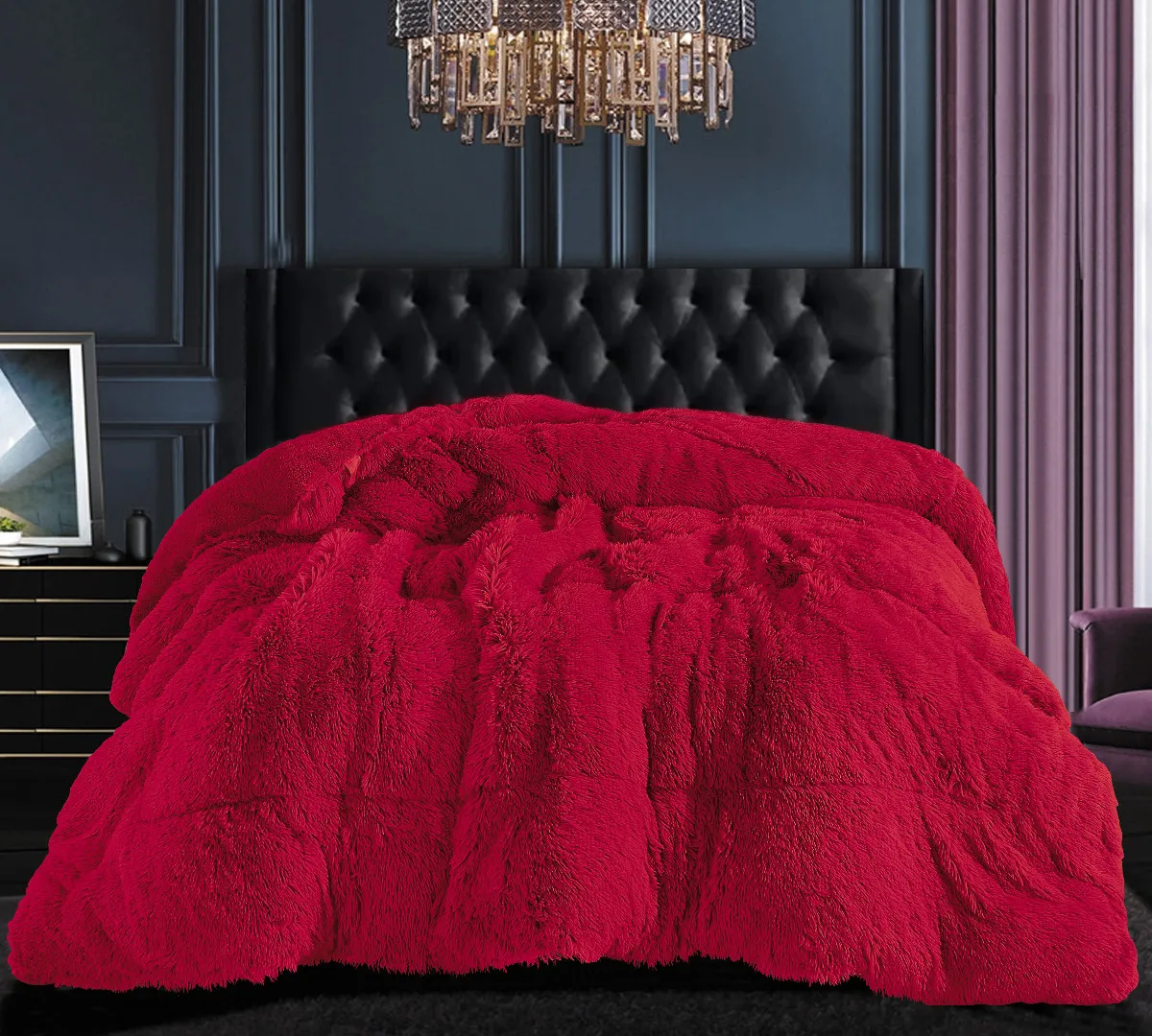 Κουβερτοπάπλωμα μαλλιαρό (170cm x 220cm) red