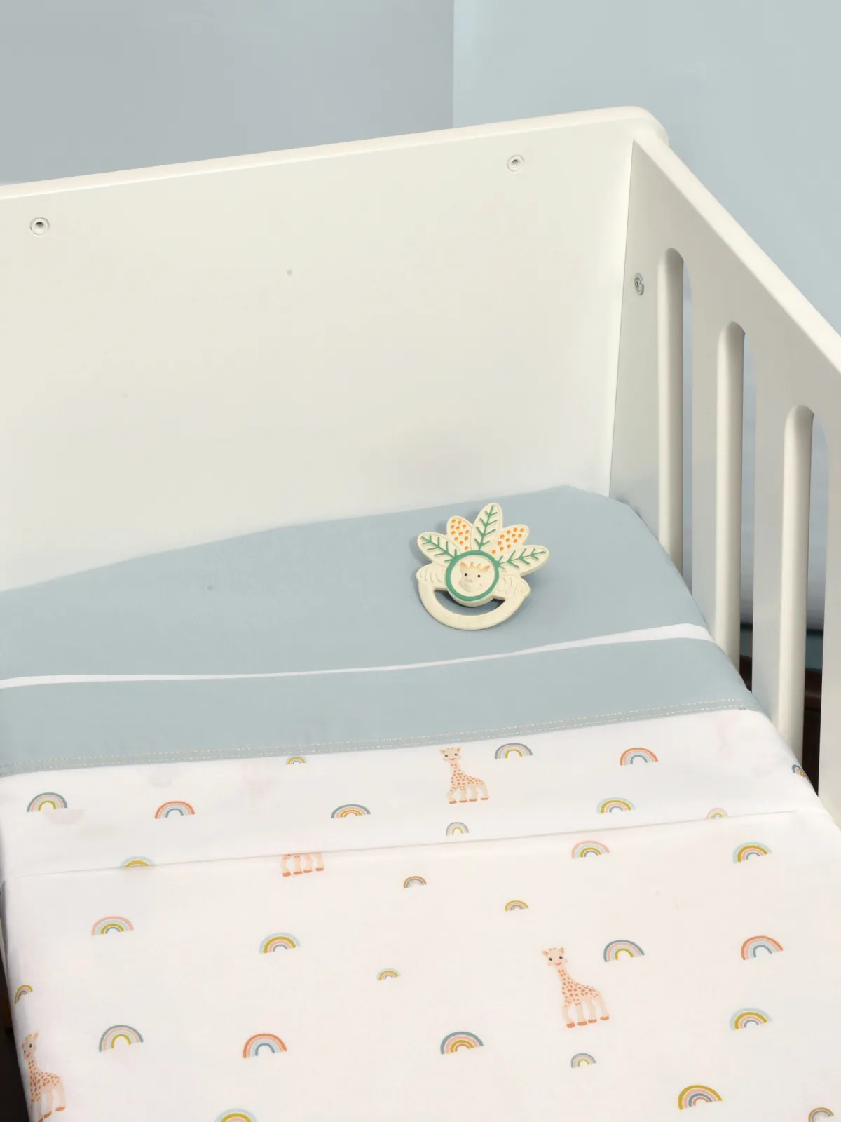 Σεντόνια Λίκνου Σετ 2τ -75x110-100% Βαμβάκι Design 503 Sophie La Girafe