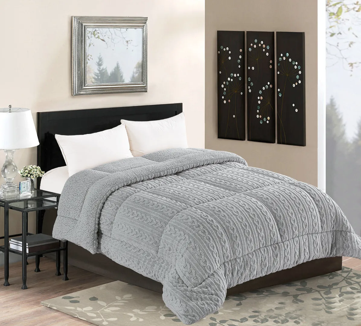 Κουβερτοπάπλωμα braid (240cm x 260cm) γκρί