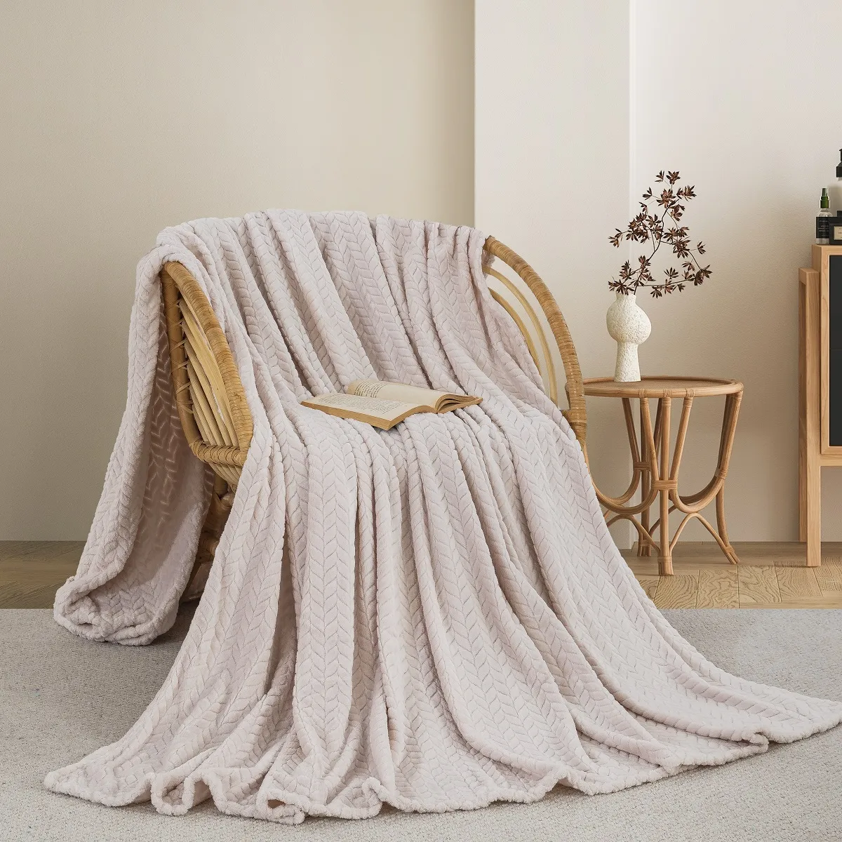 ΚΟΥΒΕΡΤΑ  FLEECE ΗΜΙΔΙΠΛΟ 180X240 ADAM HOME (550) IVORY (01)