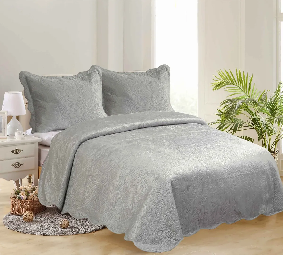 ΚΟΥΒΕΡΛΙ SUPERSOFT ΛΑΧΟΥΡΙ (220cm x 240cm + 2 x 50cm x 70cm ) γκρί