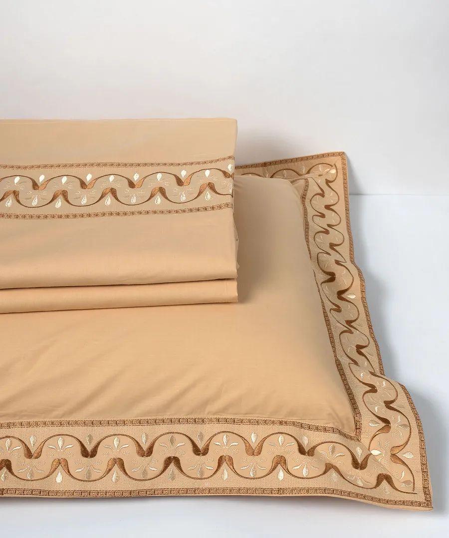 σεντόνια βαμβακερά ( 230cm x 250cm 2x 50cm x 70cm) M126 χρυσό