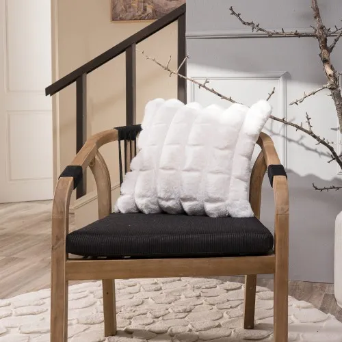 Γούνινη Μαξιλαροθήκη Cube 01 - 45x45cm