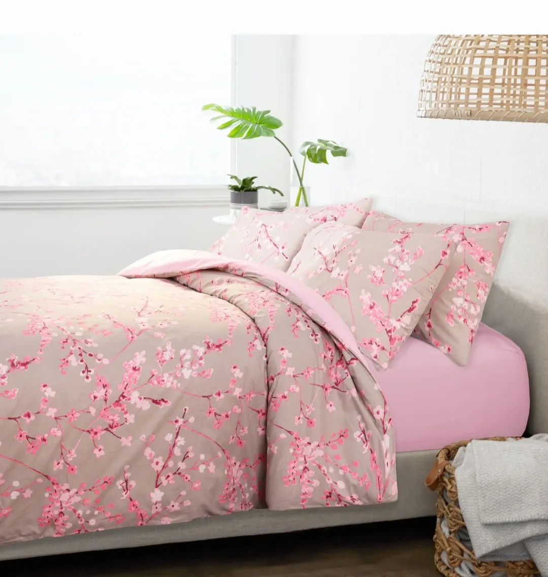 ΝΕΧΤ 3193  ΚΟΥΒΕΡΤΙΝΑ 100%CΟΤ ΡΕRCΑLΕ 220Χ240 ΡΟΖ 3 ΤΕΜ