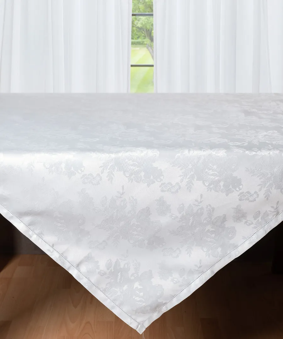 Ζακάρ τραπεζοκαρέ HLS010 (140cm x 140cm) λευκό
