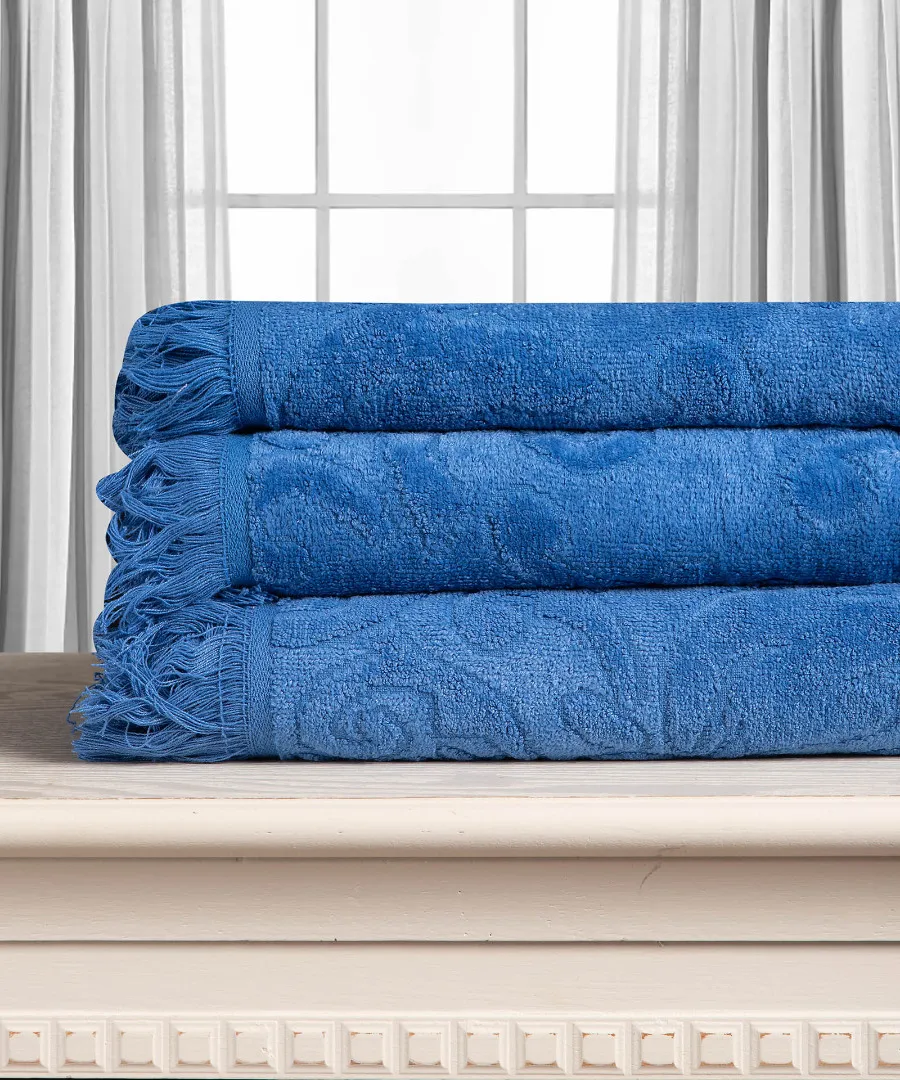 Βαμβακερή ζακάρ πετσέτα ALICIA 520gsm (50cm x 100cm) cobalt