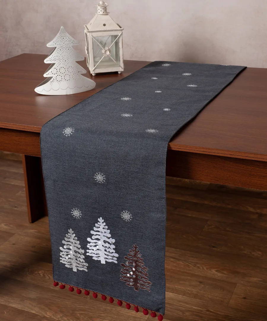 Χριστουγεννιάτικη τραβέρσα NW349 (35cm x 175cm) ανθρακί