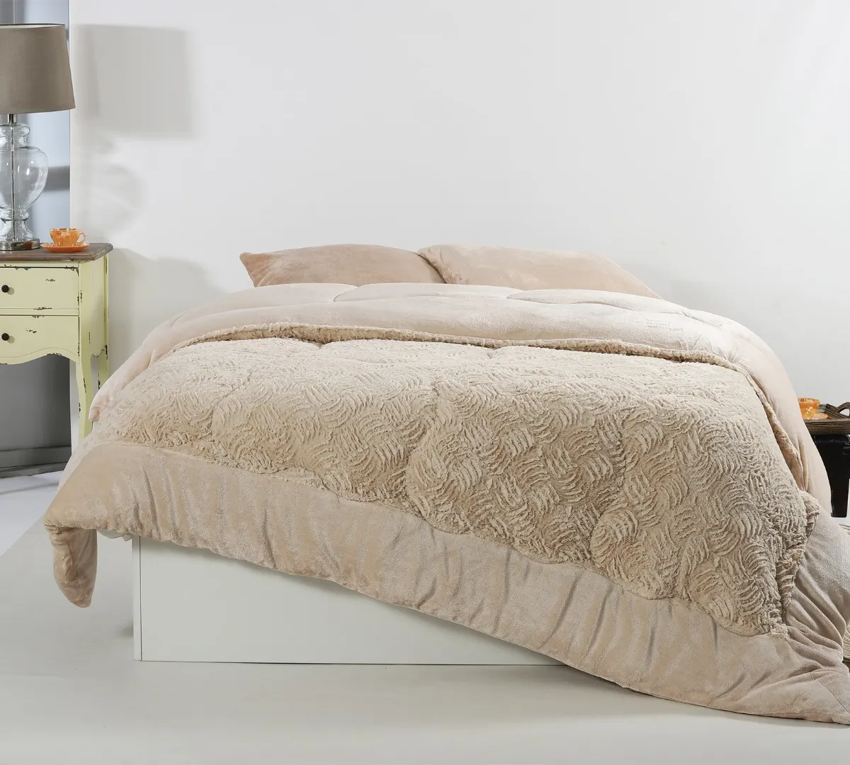 Κουβερτοπάπλωμα pv plush (240cm x 260cm) cream