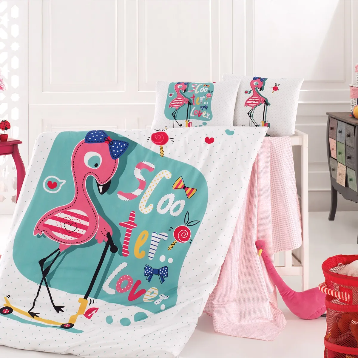 ΝΕΧΤ 4017 FLΑΜΙΝGΟ ΣΕΤ ΣΕΝΤΟΝΙ ΒΕΒΕ 100% ΒΑΜΒ.100Χ150