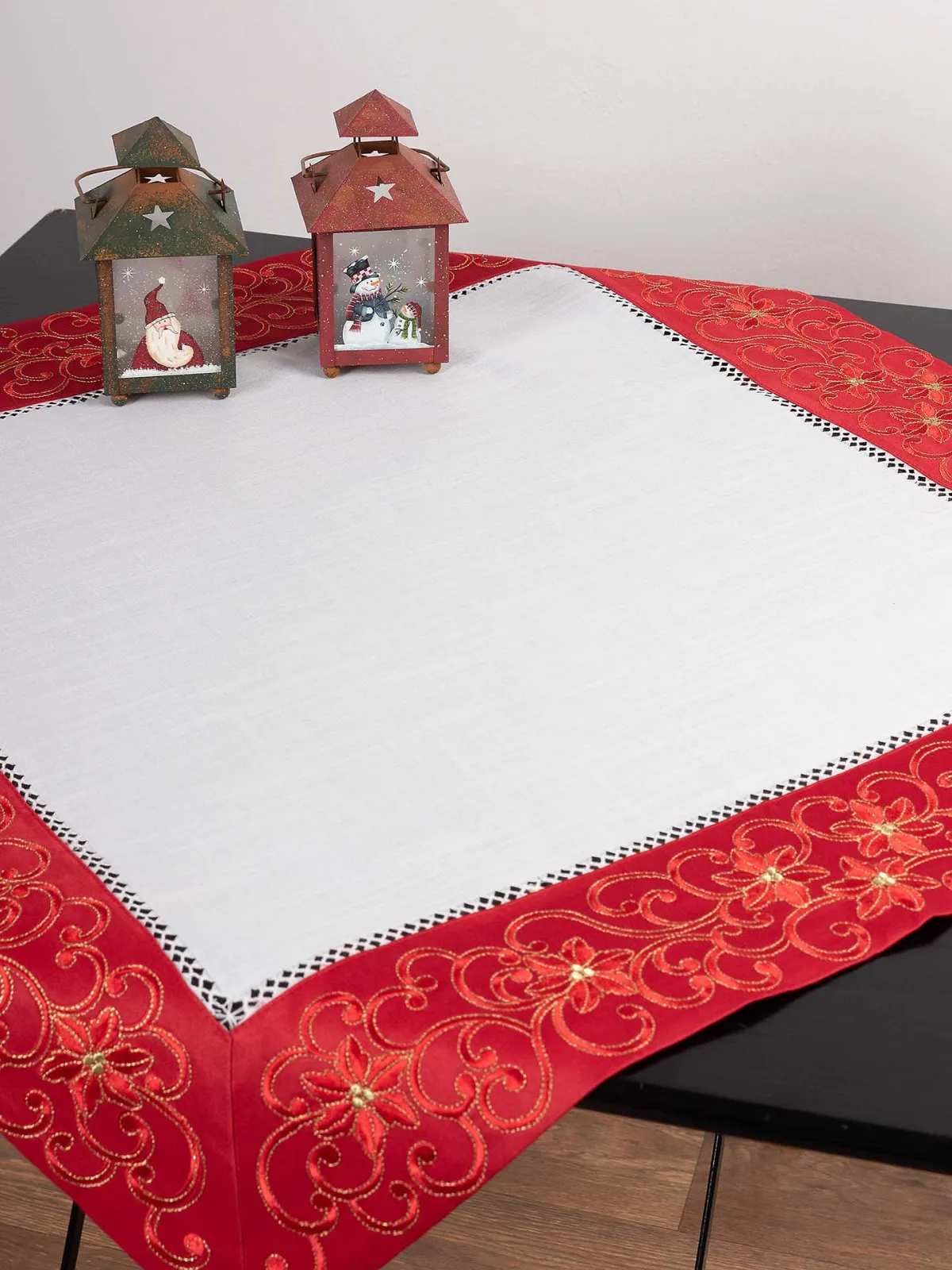 χριστουγεννιάτικο τραπεζομάντηλο (160cm x 220cm) 9016 κόκκινο