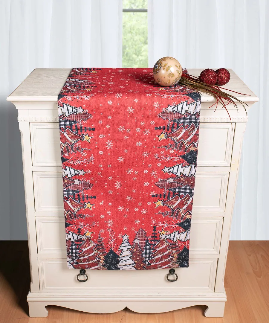 Χριστουγεννιάτικη Τραβέρσα με στάμπα (45cm x 170cm) ks2025-2